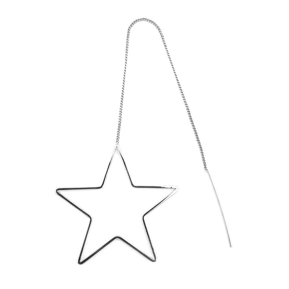 Silver Star Threader Earring Single Large Nwot - image 1